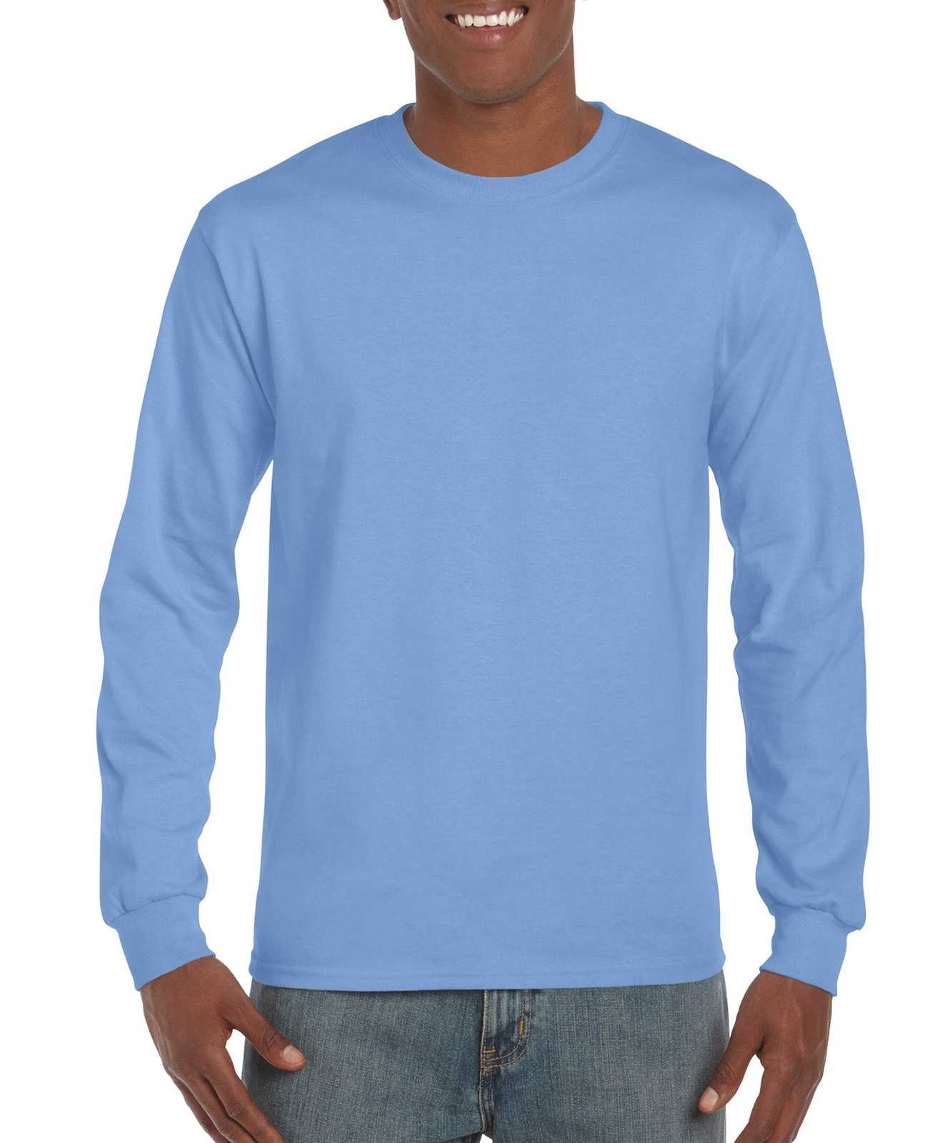 Gildan 8400 DryBlend 50 Cotton/50 Poly Long Sleeve T-Shirt - Carolina Blue - HIT a Double