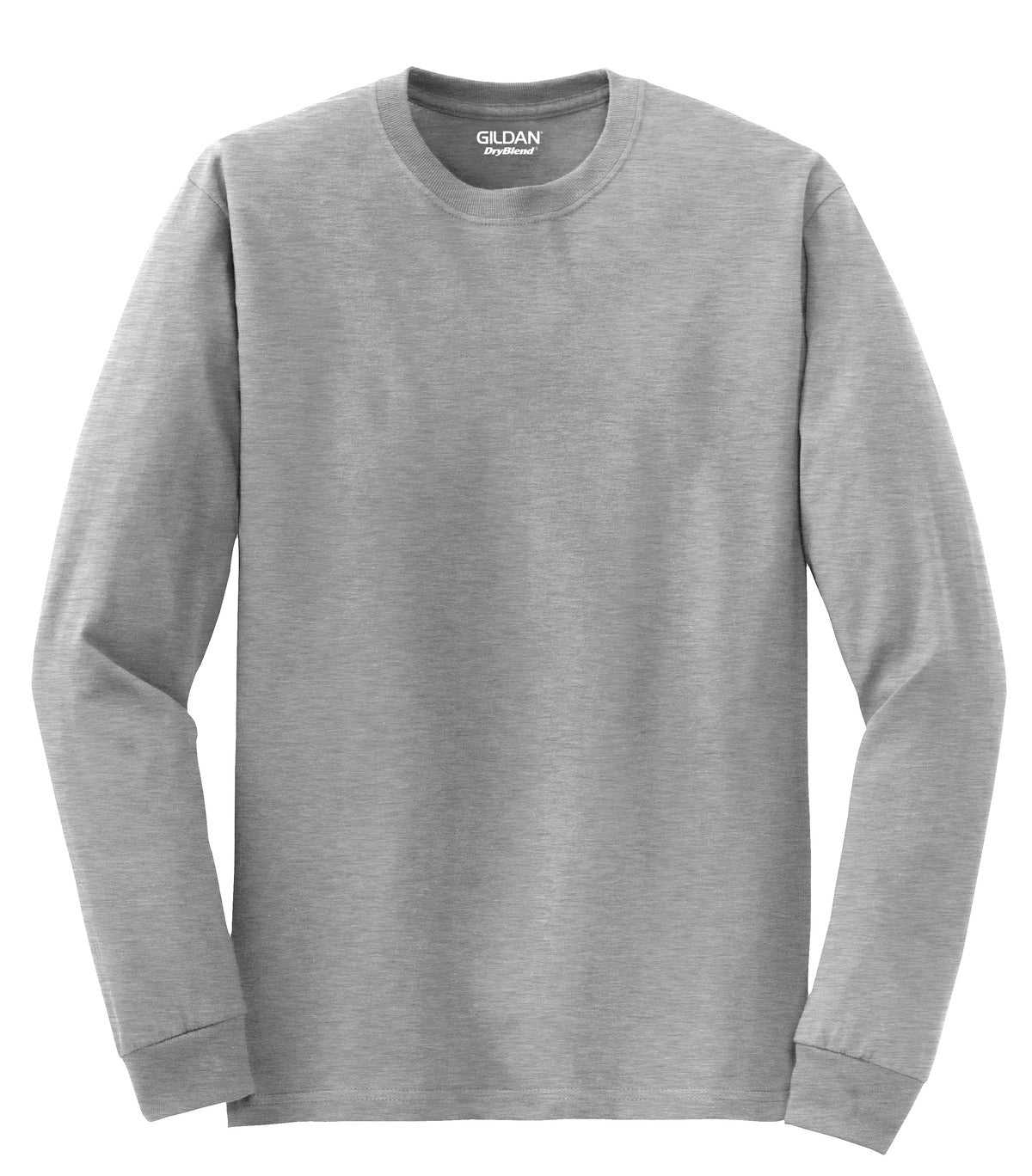 Gildan 8400 DryBlend 50 Cotton/50 Poly Long Sleeve T-Shirt - Sport Gray - HIT a Double