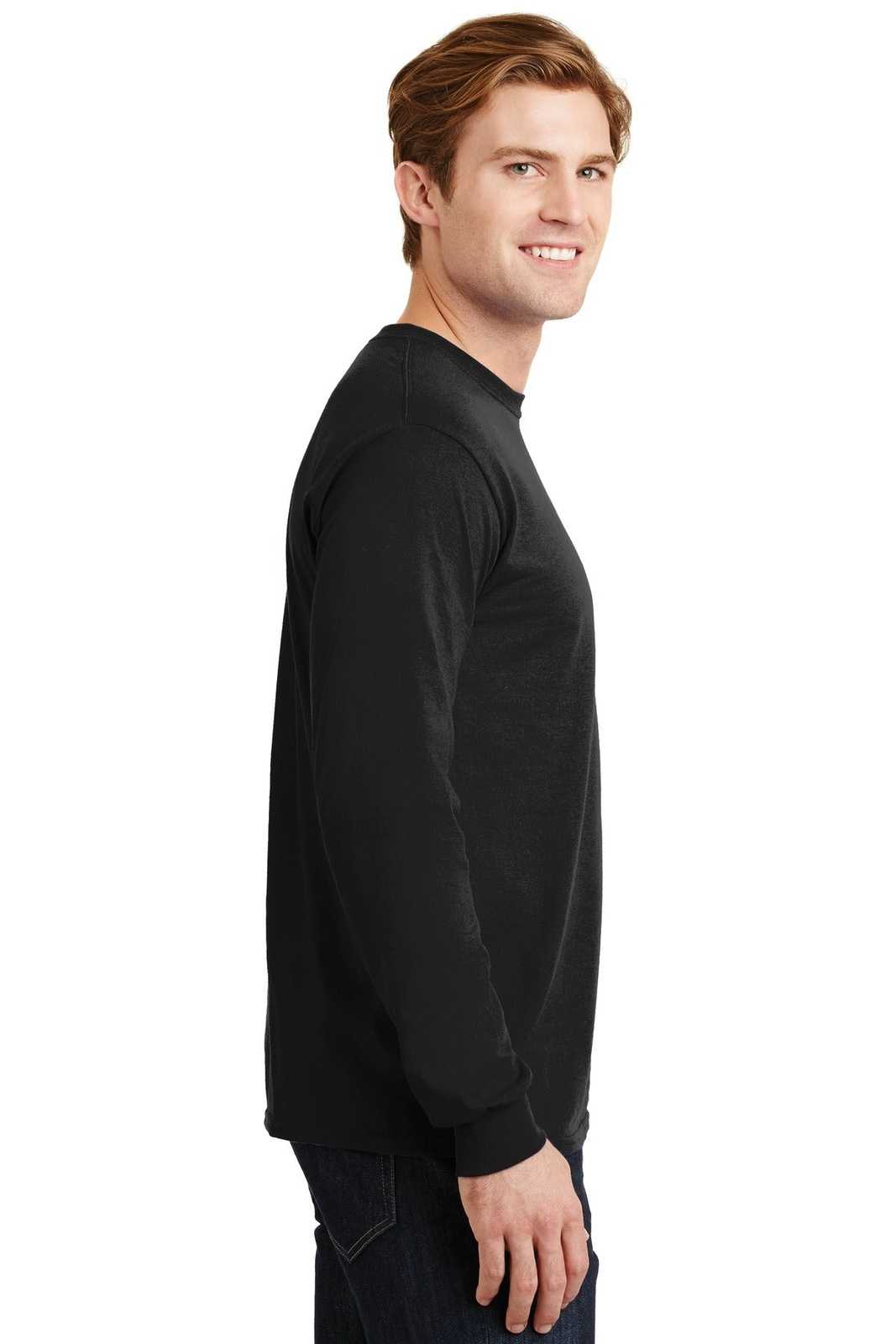 Gildan 8400 Dryblend 50 Cotton/50 Poly Long Sleeve T-Shirt - Black - HIT a Double