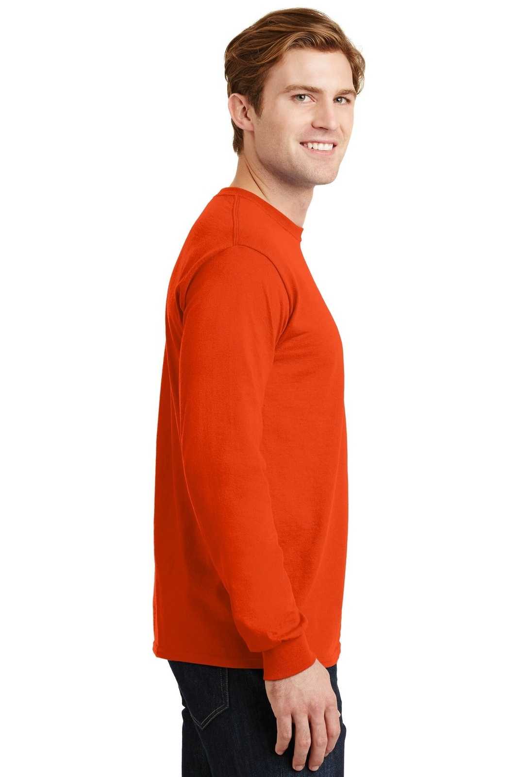Gildan 8400 Dryblend 50 Cotton/50 Poly Long Sleeve T-Shirt - Orange - HIT a Double