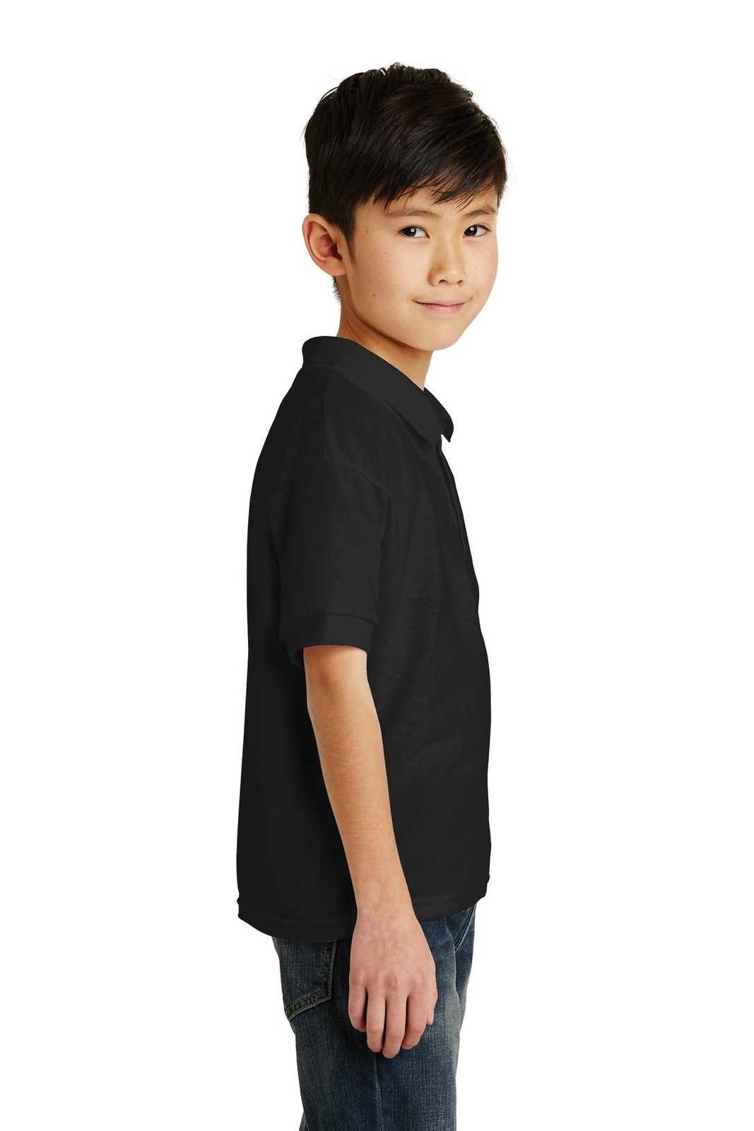 Gildan 8800B Youth Dryblend 6-Ounce Jersey Knit Sport Shirt - Black - HIT a Double