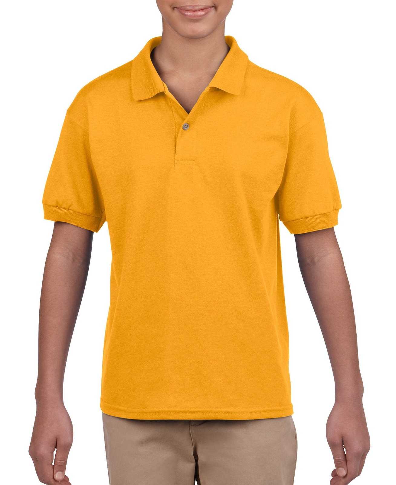 Gildan 8800B Youth Dryblend 6-Ounce Jersey Knit Sport Shirt - Gold - HIT a Double