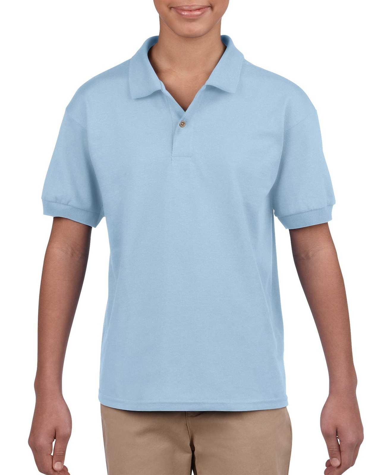 Gildan 8800B Youth Dryblend 6-Ounce Jersey Knit Sport Shirt - Light Blue - HIT a Double