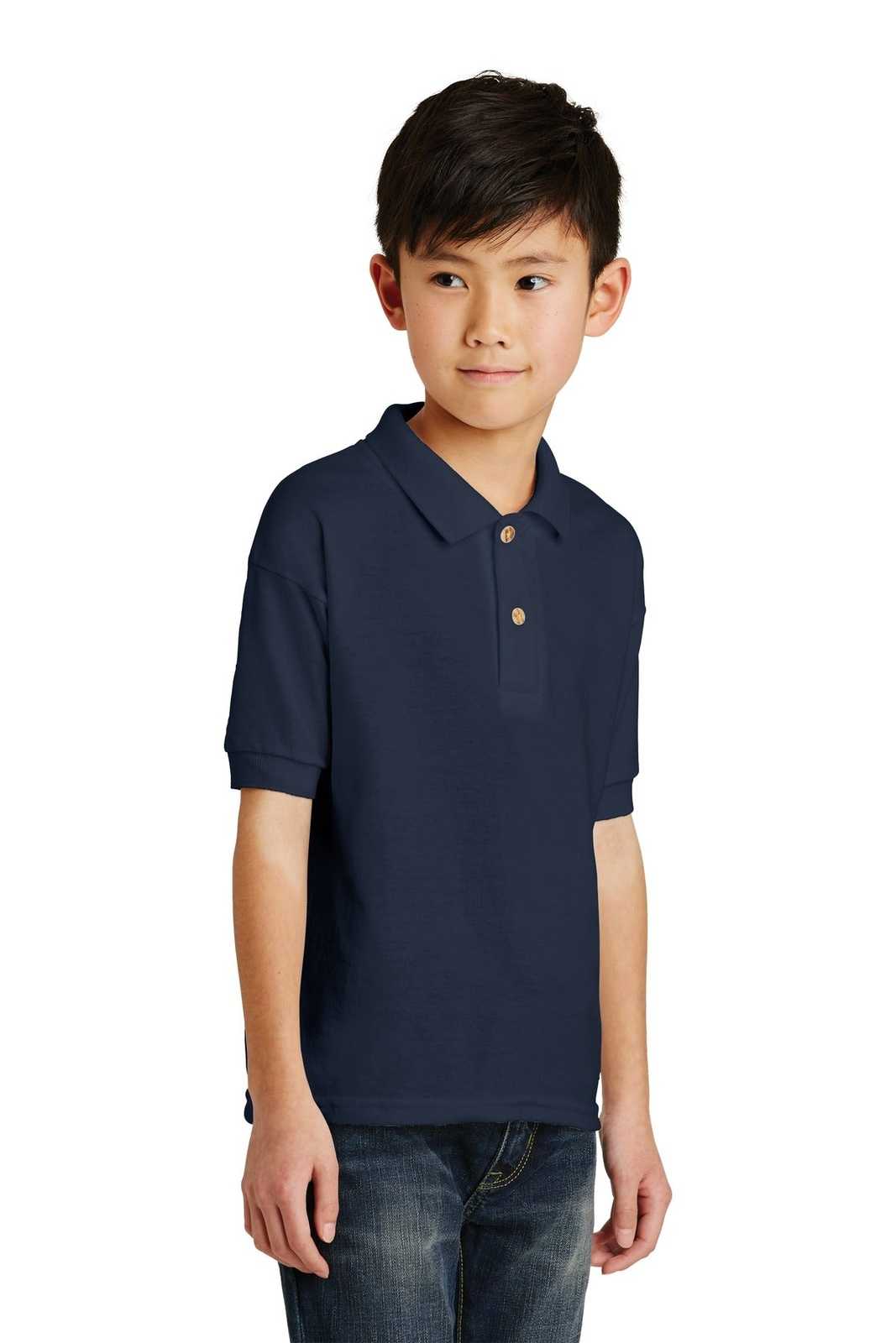 Gildan 8800B Youth Dryblend 6-Ounce Jersey Knit Sport Shirt - Navy - HIT a Double