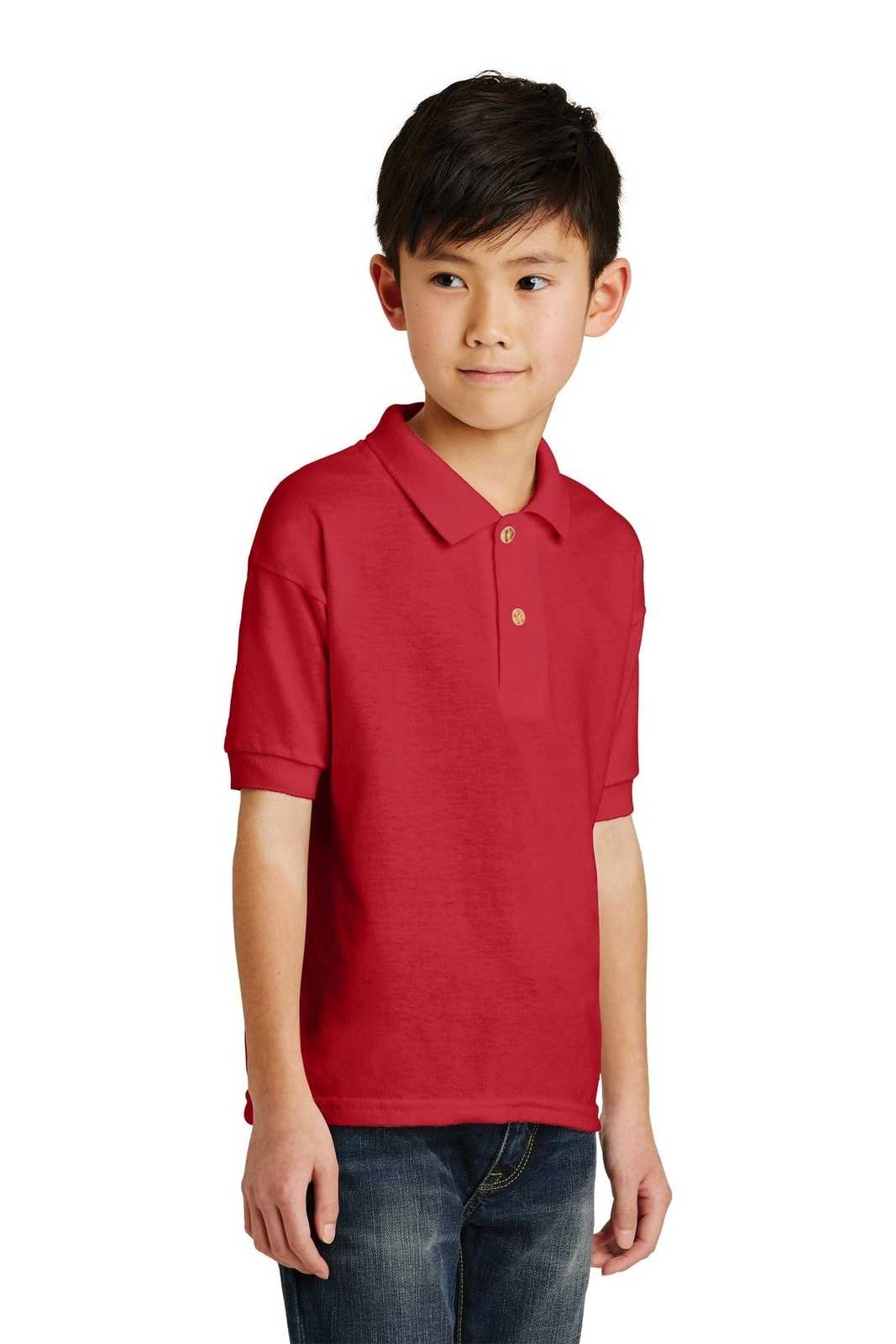 Gildan 8800B Youth Dryblend 6-Ounce Jersey Knit Sport Shirt - Red - HIT a Double