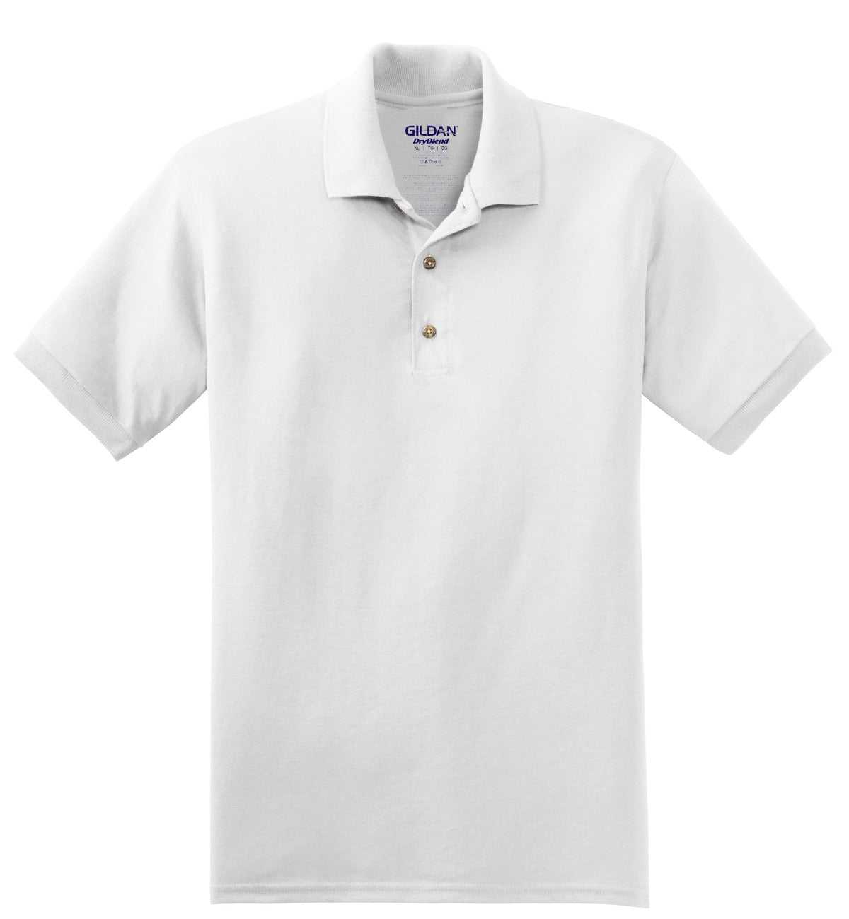 Gildan 8800 Dryblend 6-Ounce Jersey Knit Sport Shirt - White - HIT a Double