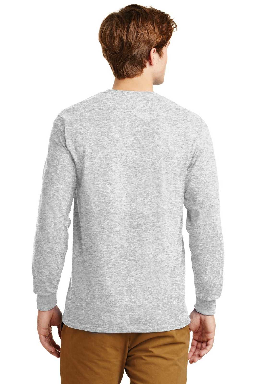 Gildan G2400 Ultra Cotton 100% Cotton Long Sleeve T-Shirt - Ash - HIT a Double