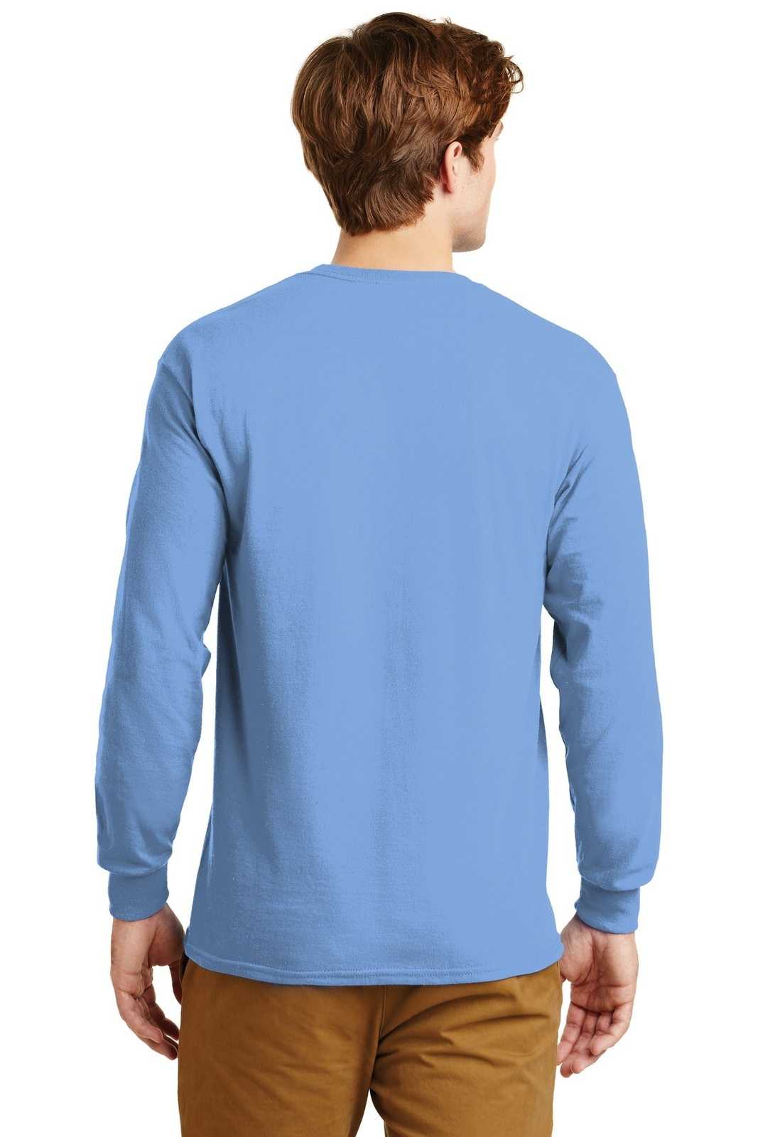 Gildan G2400 Ultra Cotton 100% Cotton Long Sleeve T-Shirt - Carolina Blue - HIT a Double