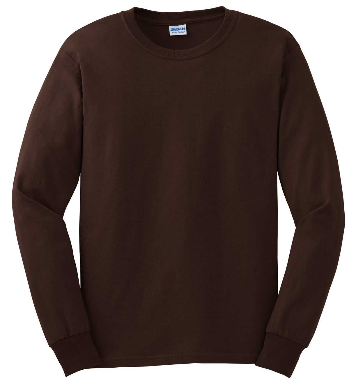 Gildan G2400 Ultra Cotton 100% Cotton Long Sleeve T-Shirt - Dark Chocolate - HIT a Double