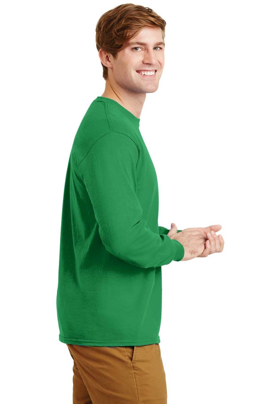 Gildan G2400 Ultra Cotton 100% Cotton Long Sleeve T-Shirt - Irish Green - HIT a Double