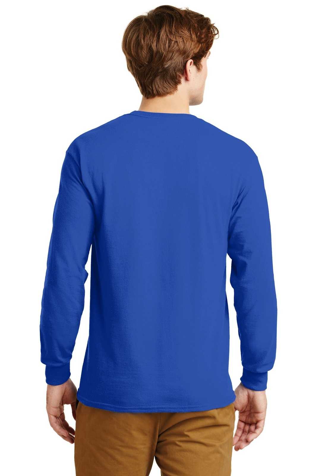 Gildan G2400 Ultra Cotton 100% Cotton Long Sleeve T-Shirt - Royal - HIT a Double