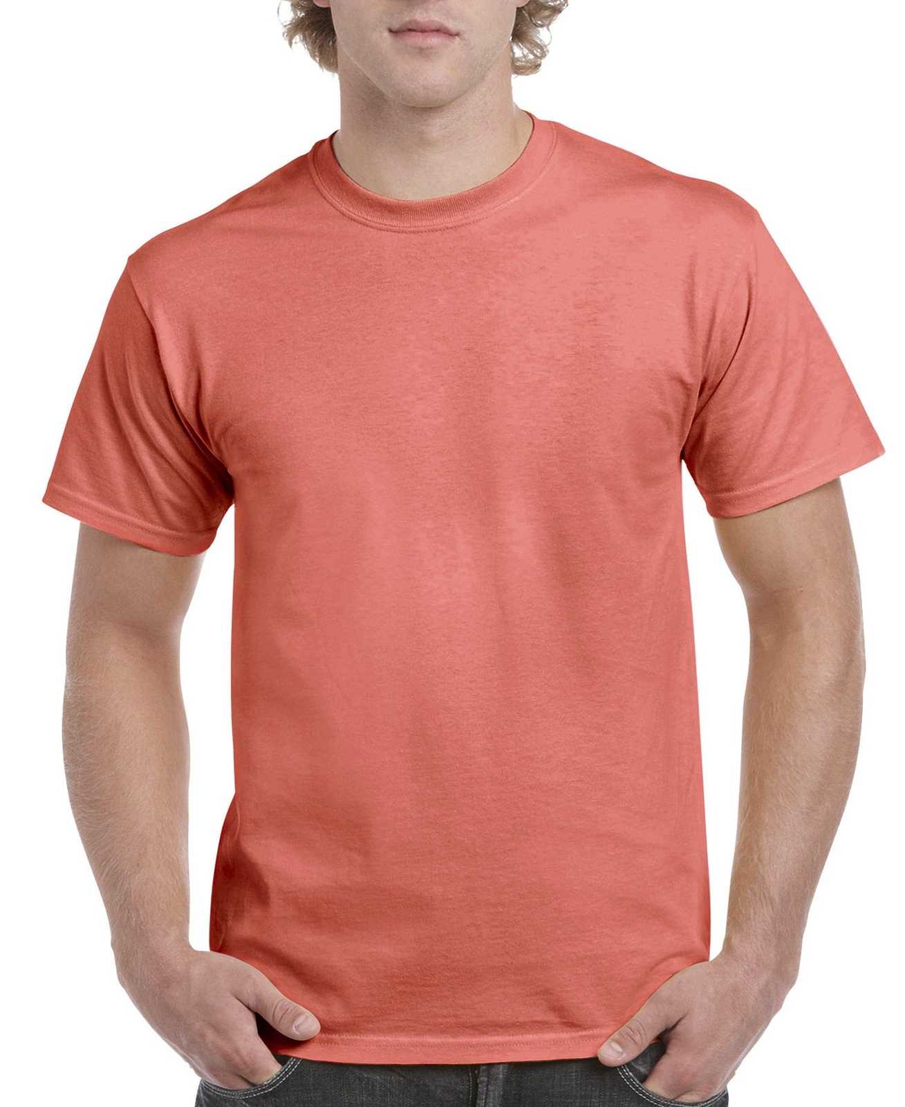 Gildan H000 Hammer T-Shirt - Bright Salmon - HIT a Double