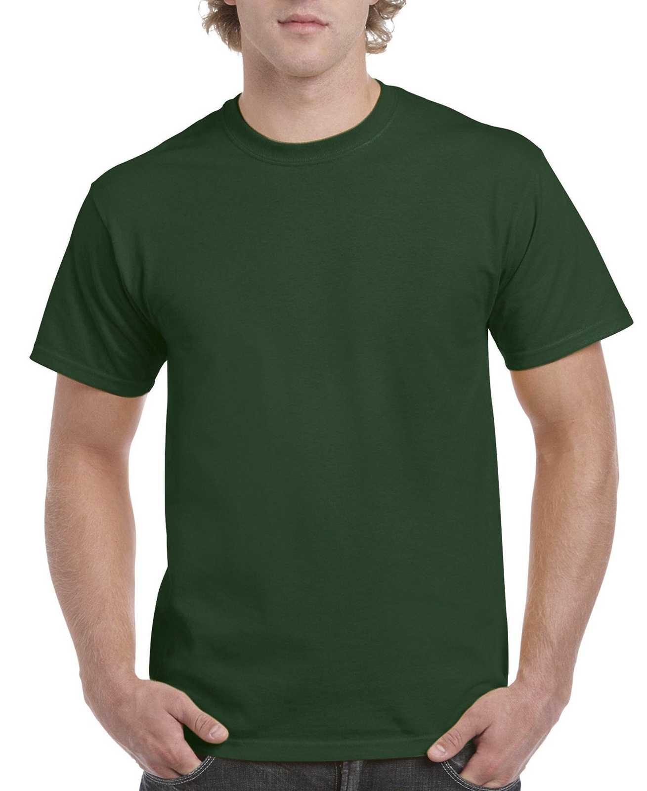 Gildan H000 Hammer T-Shirt - Sport Dark Green - HIT a Double