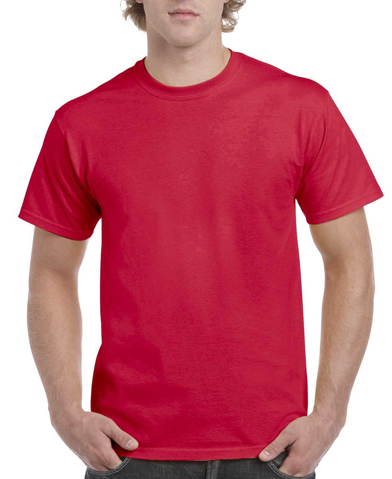 Gildan H000 Hammer T-Shirt - Sport Scarlet Red - HIT a Double
