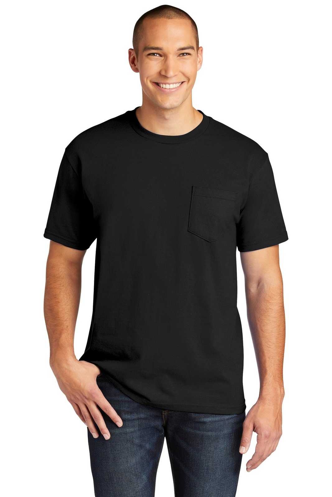 Gildan H300 Hammer Pocket T-Shirt - Black - HIT a Double