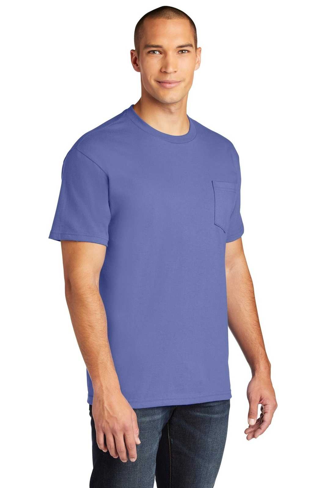 Gildan H300 Hammer Pocket T-Shirt - Flo Blue - HIT a Double