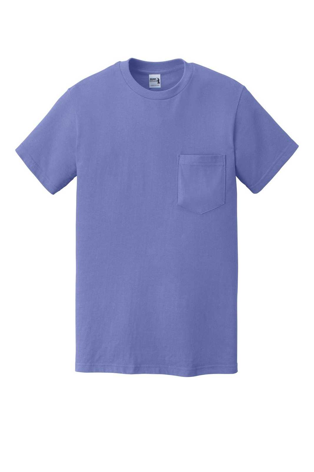 Gildan H300 Hammer Pocket T-Shirt - Flo Blue - HIT a Double
