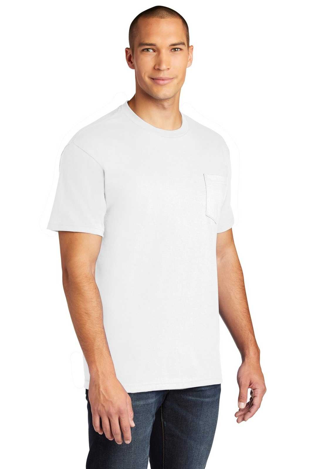 Gildan H300 Hammer Pocket T-Shirt - White - HIT a Double