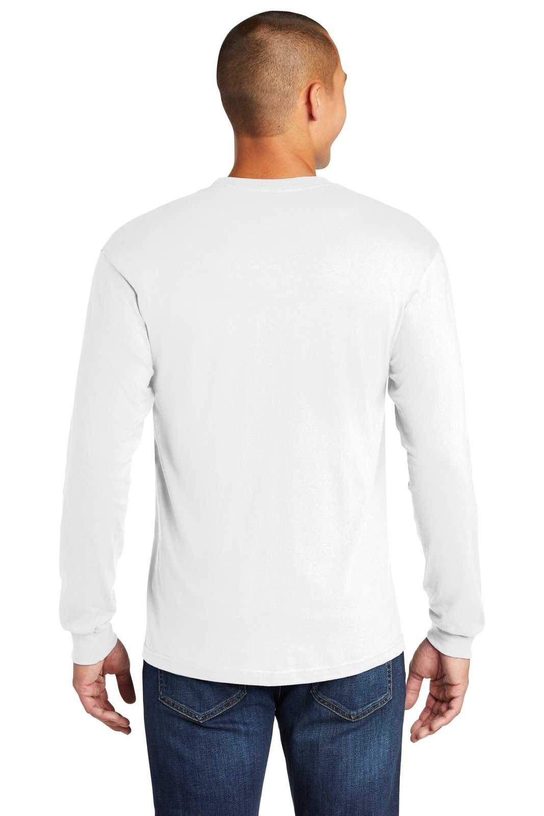 Gildan H400 Hammer Long Sleeve T-Shirt - White - HIT a Double
