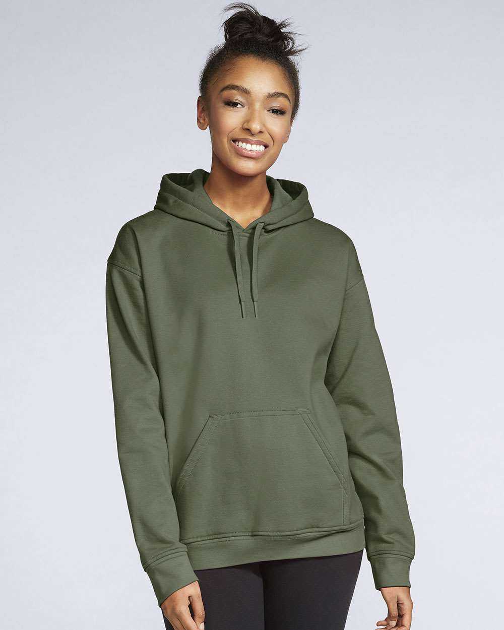 Gildan SF500 Softstyle Hooded Sweatshirt - Military Green