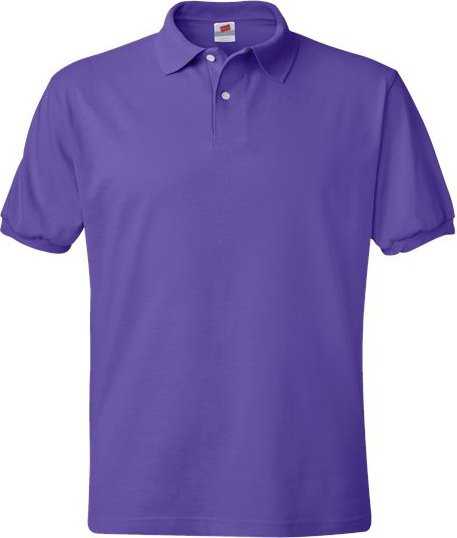 Hanes 054X Ecosmart Jersey Polo - Purple - HIT a Double - 1