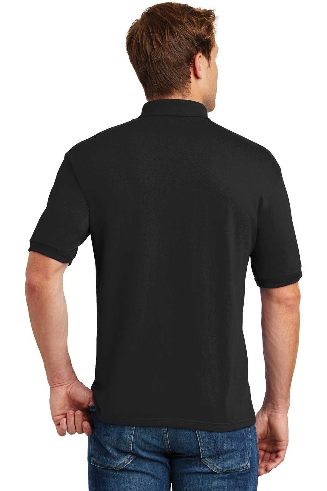 Hanes 054X Ecosmart 5.2-Ounce Jersey Knit Sport Shirt - Black - HIT a Double