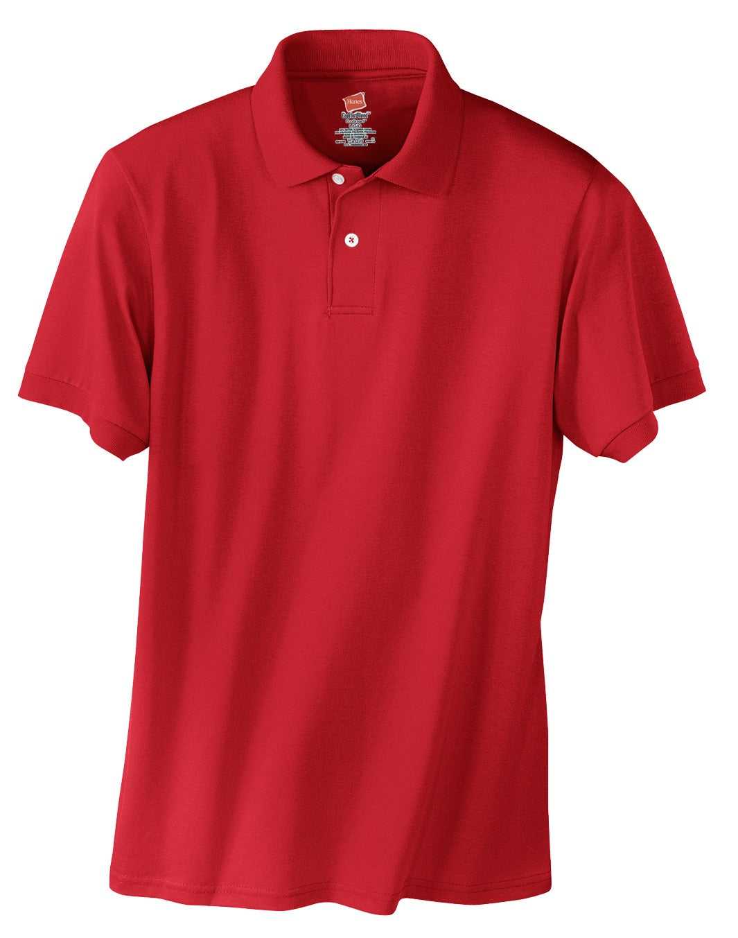 Hanes 054X Ecosmart 5.2-Ounce Jersey Knit Sport Shirt - Deep Red - HIT a Double