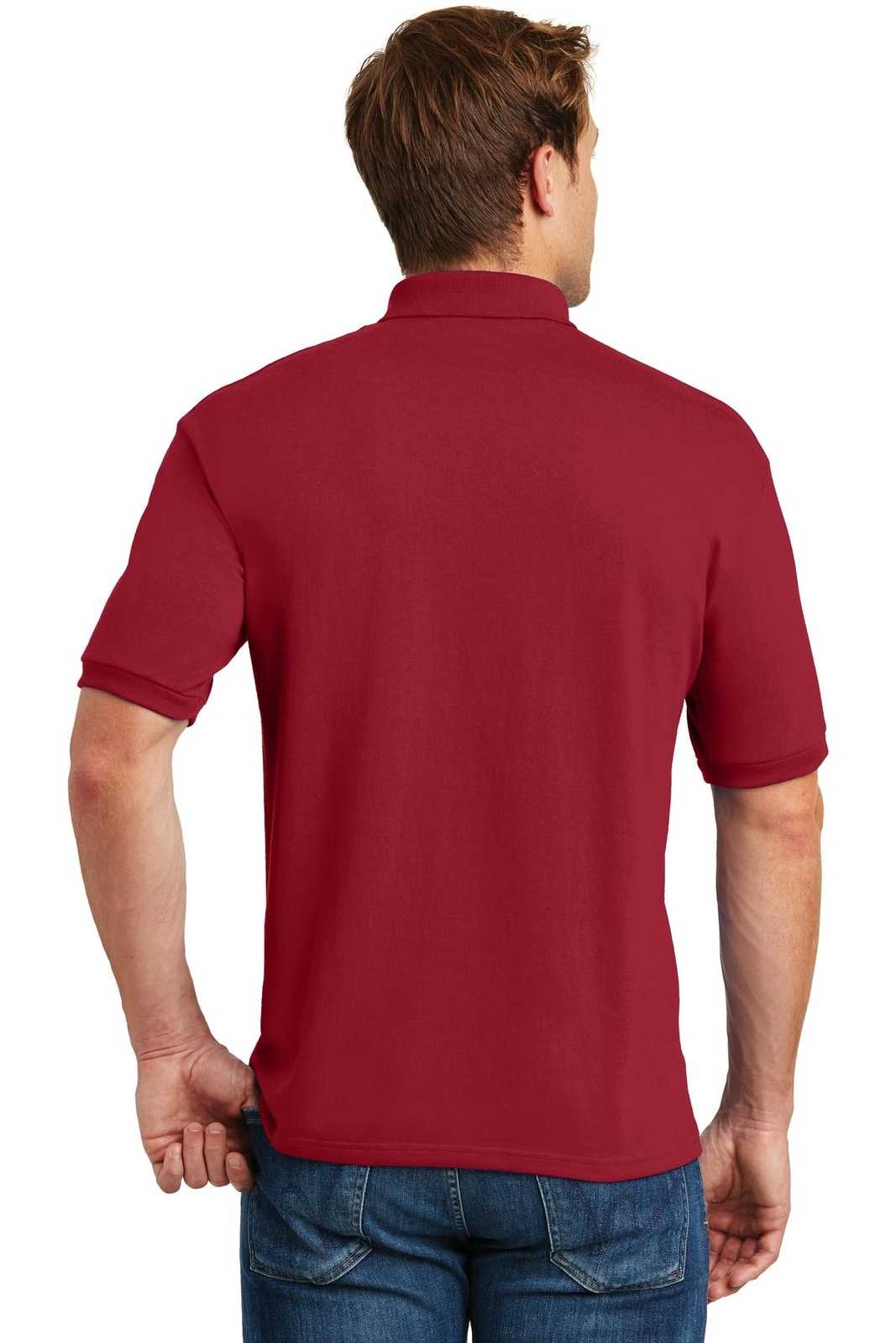 Hanes 054X Ecosmart 5.2-Ounce Jersey Knit Sport Shirt - Deep Red - HIT a Double