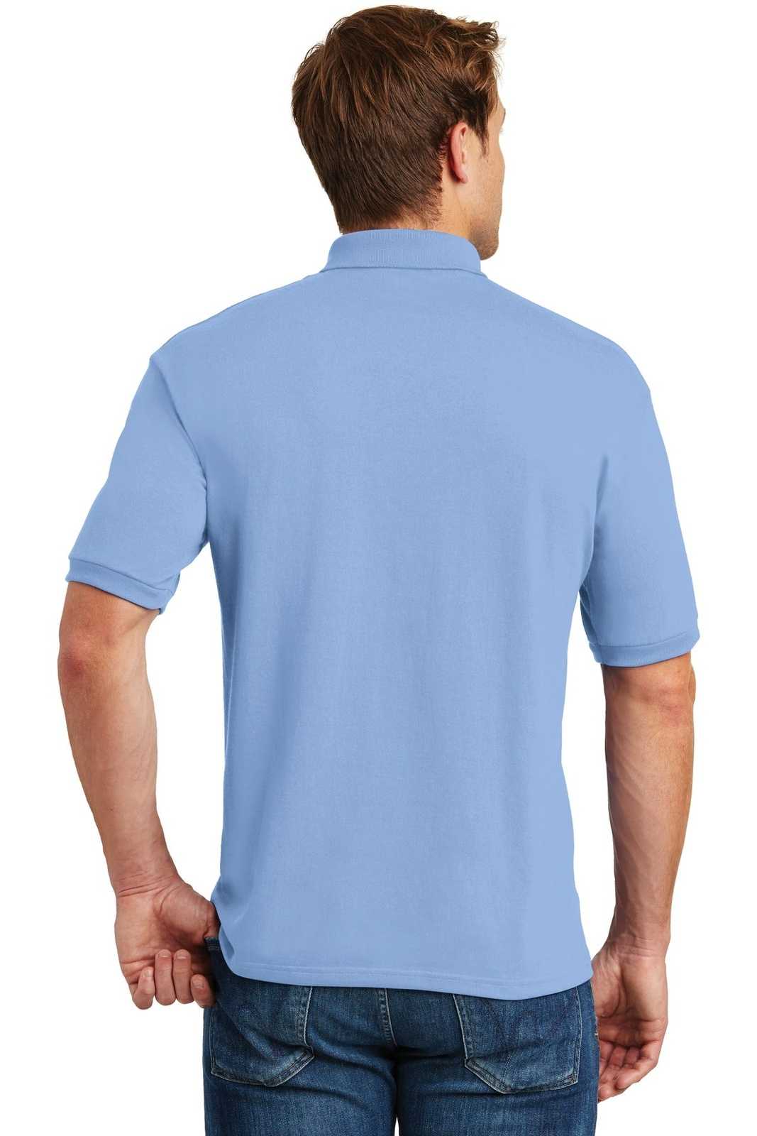 Hanes 054X Ecosmart 5.2-Ounce Jersey Knit Sport Shirt - Light Blue - HIT a Double