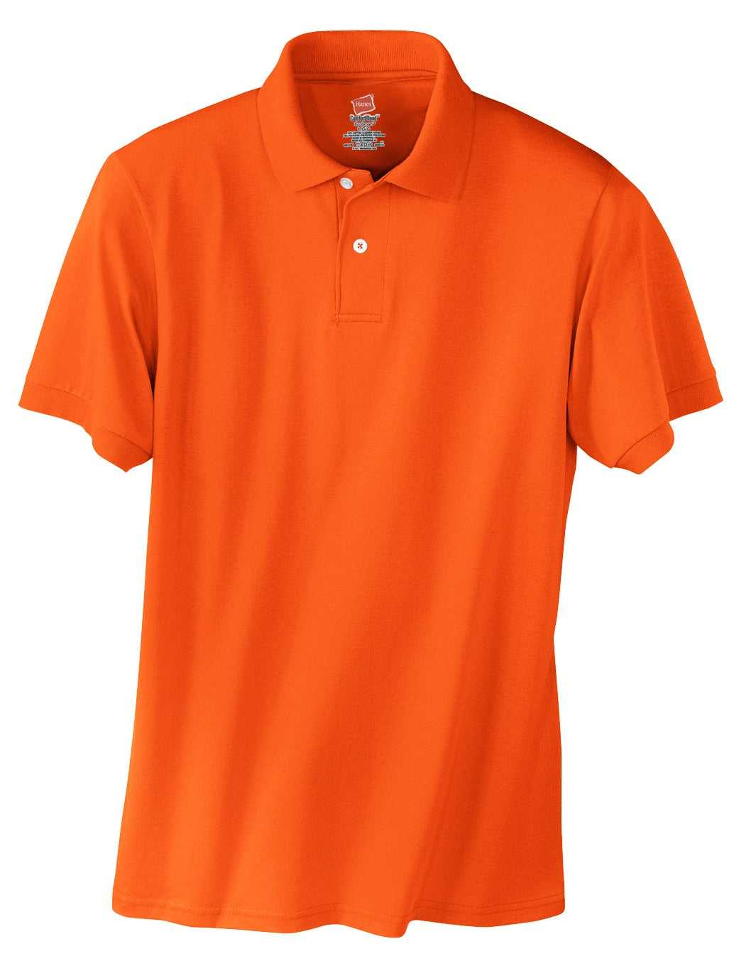 Hanes 054X Ecosmart 5.2-Ounce Jersey Knit Sport Shirt - Orange - HIT a Double