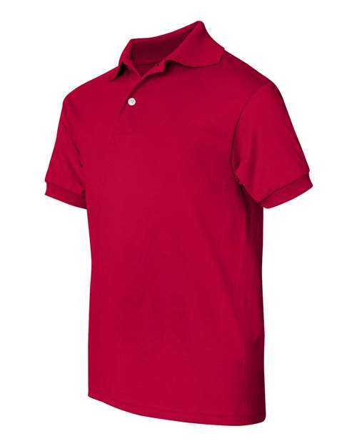 Hanes 054Y Youth Ecosmart Jersey Polo - Deep Red - HIT a Double