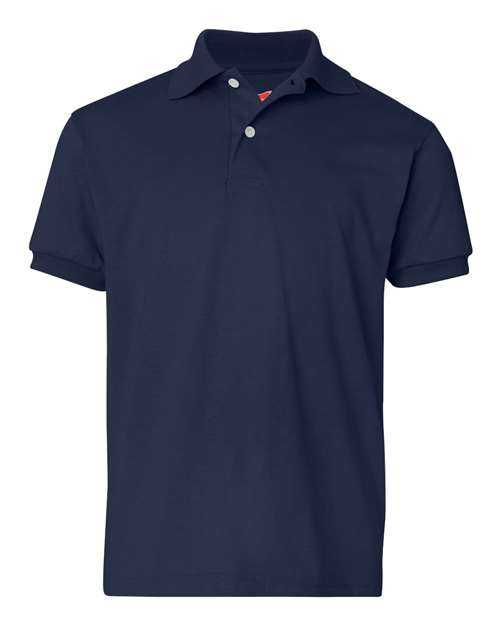 Hanes 054Y Youth Ecosmart Jersey Polo - Navy - HIT a Double