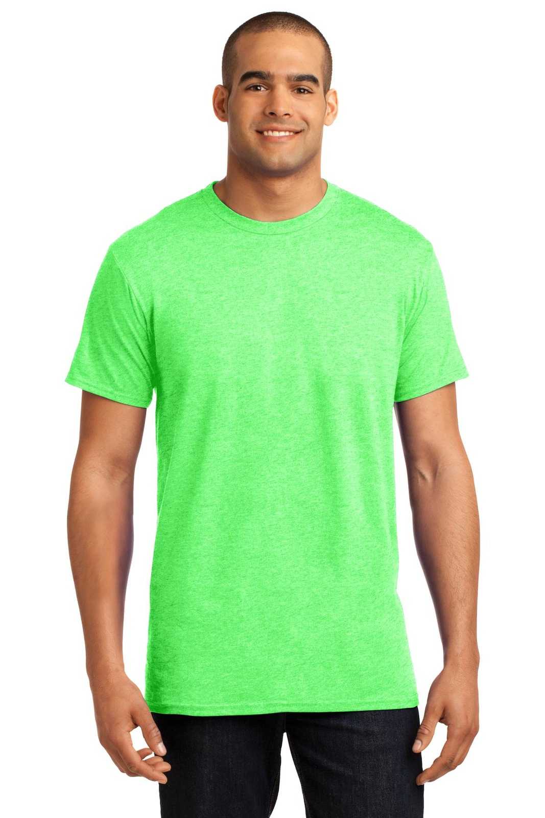 Hanes 4200 X-Temp T-Shirt - Neon Lime Heather - HIT a Double