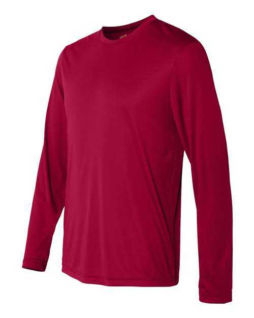 Hanes 482L Cool Dri Long Sleeve Performance T-Shirt - Deep Red - HIT a Double