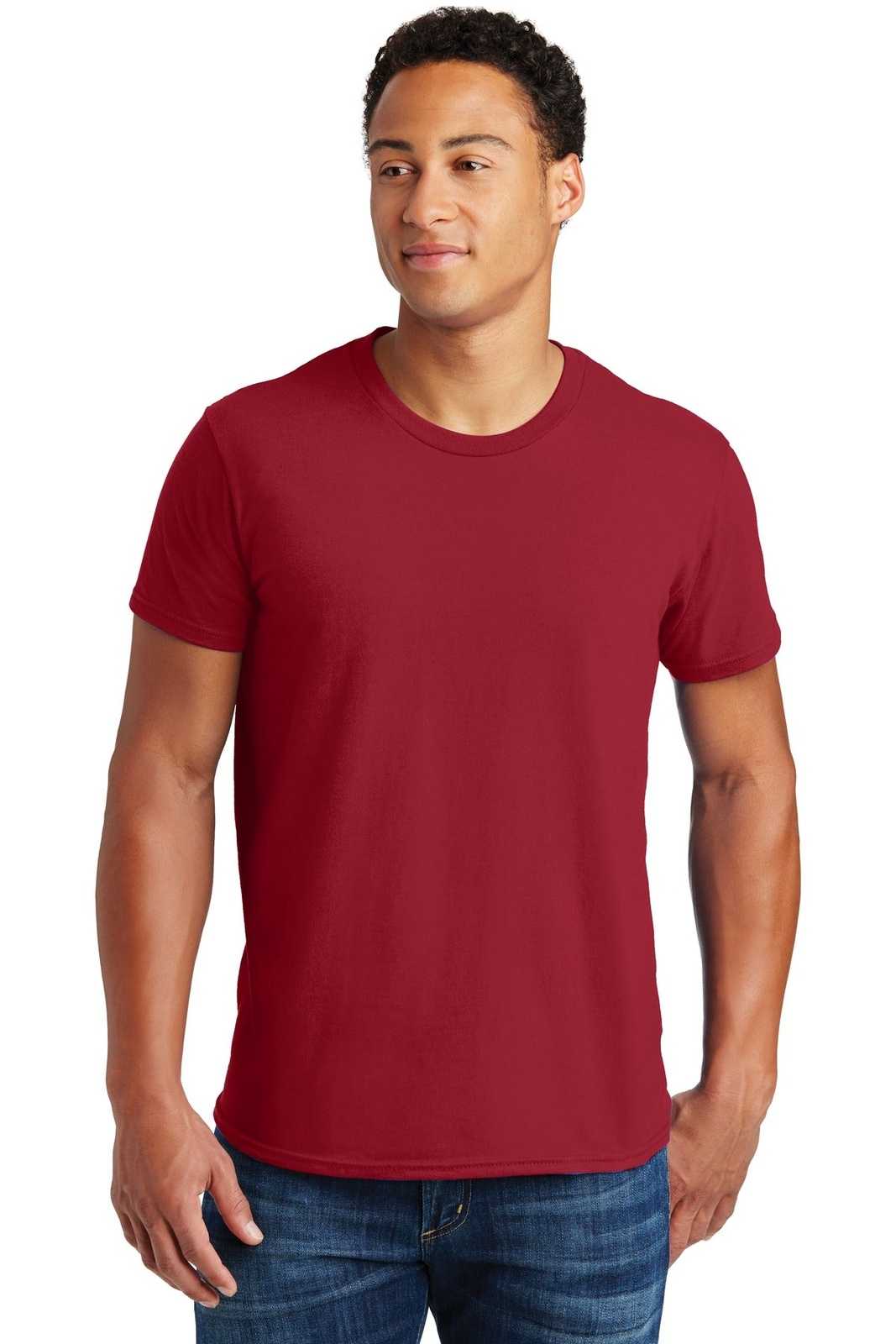 Hanes 4980 Nano-T Cotton T-Shirt - Deep Red - HIT a Double