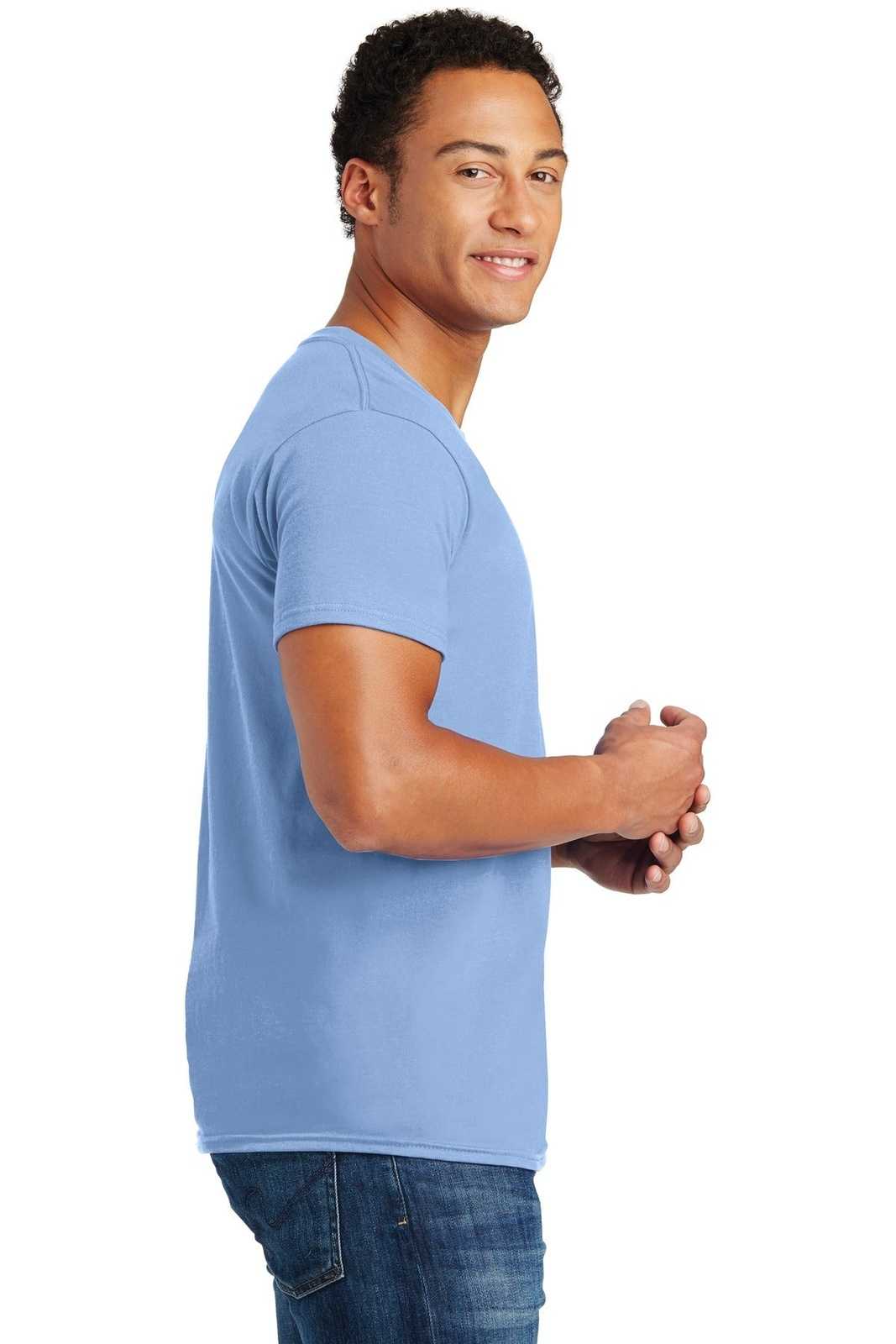 Hanes 4980 Nano-T Cotton T-Shirt - Light Blue - HIT a Double
