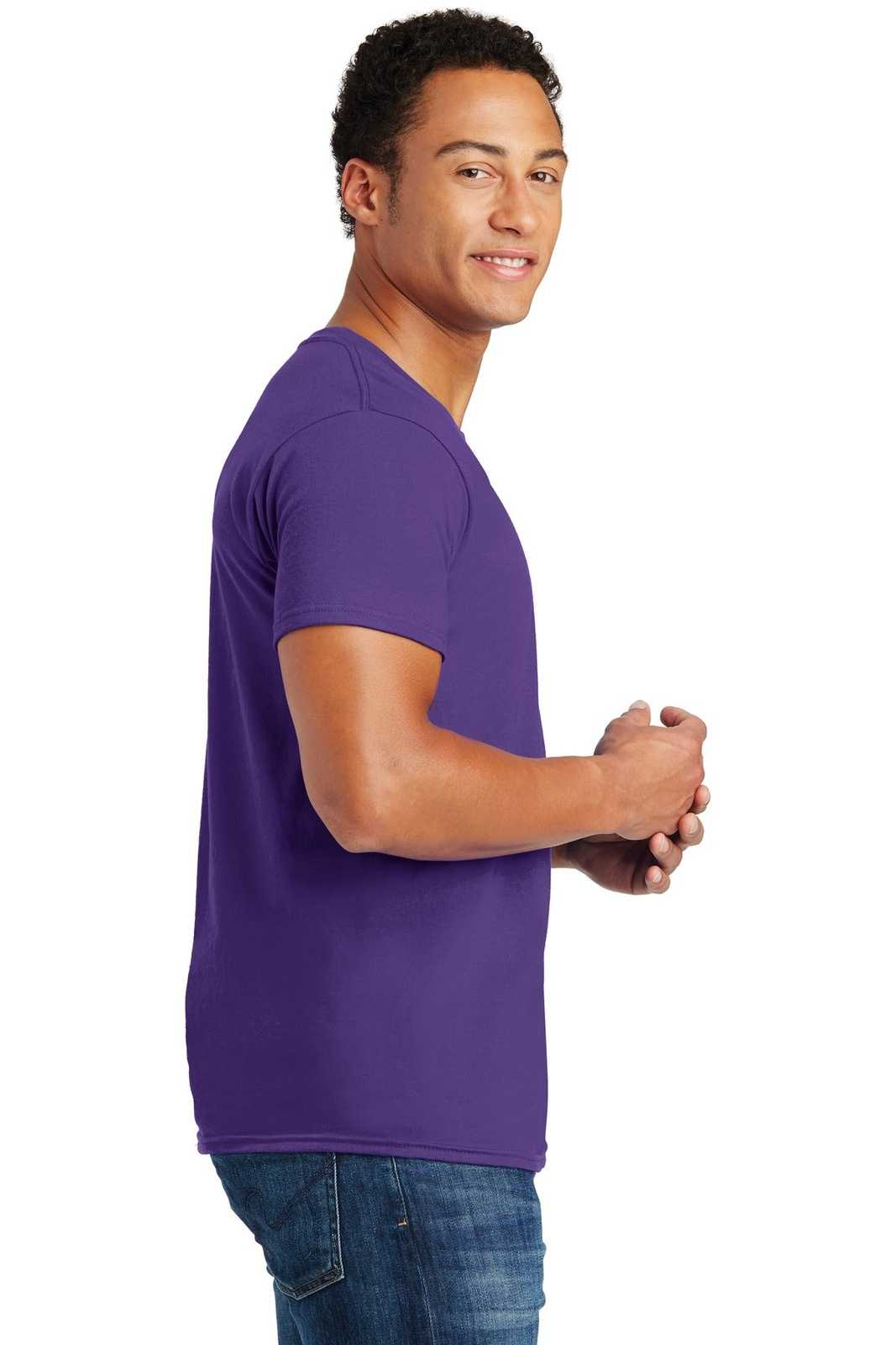Hanes 4980 Nano-T Cotton T-Shirt - Purple - HIT a Double