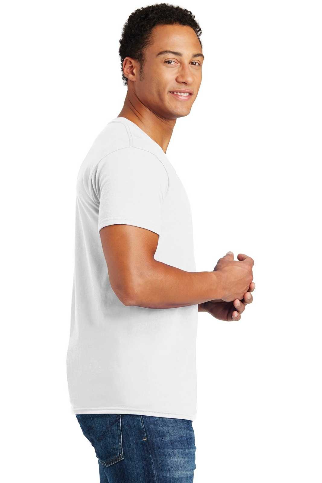 Hanes 4980 Nano-T Cotton T-Shirt - White - HIT a Double