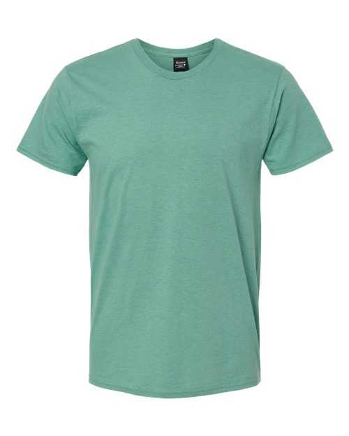 Hanes 4980 Perfect-T Short Sleeve T-Shirt - Marbled Green Clay - HIT a Double