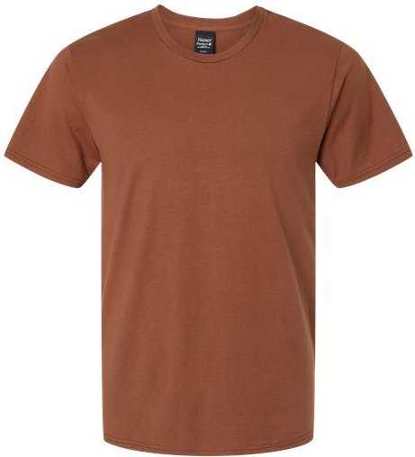 Hanes 4980 Perfect-T T-Shirt - Canyon Rock Brown" - "HIT a Double