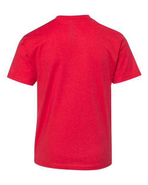 Hanes 498Y Perfect-T Youth Short Sleeve T-Shirt - Athletic Red - HIT a Double
