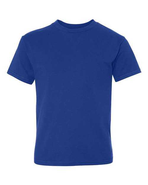 Hanes 498Y Perfect-T Youth Short Sleeve T-Shirt - Deep Royal - HIT a Double