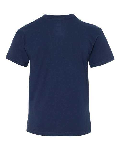 Hanes 498Y Perfect-T Youth Short Sleeve T-Shirt - Navy - HIT a Double