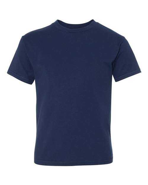 Hanes 498Y Perfect-T Youth Short Sleeve T-Shirt - Navy - HIT a Double