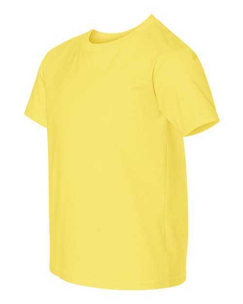 Hanes 498Y Perfect-T Youth Short Sleeve T-Shirt - Yellow - HIT a Double