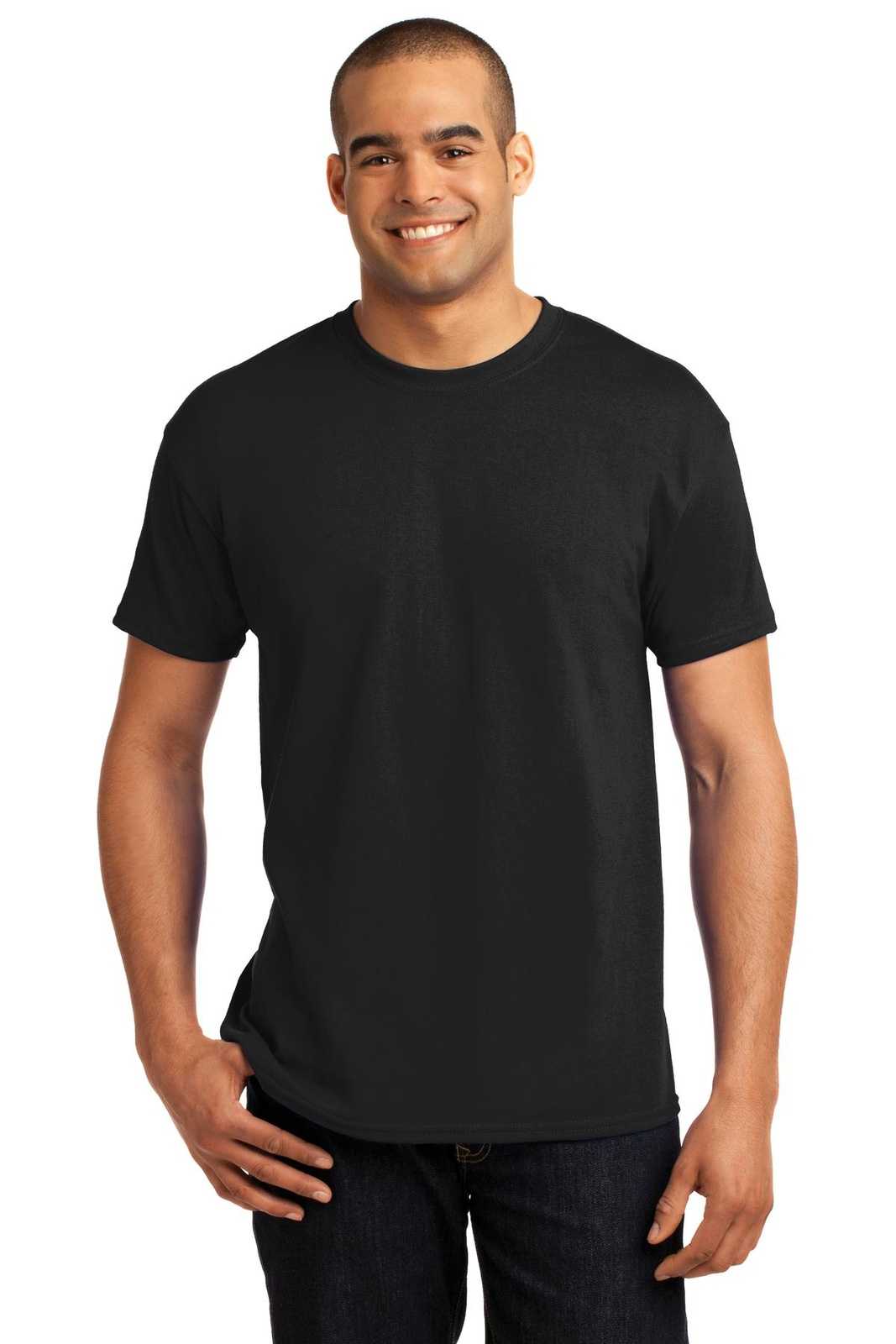 Hanes 5170 Ecosmart 50/50 Cotton/Poly T-Shirt - Black - HIT a Double