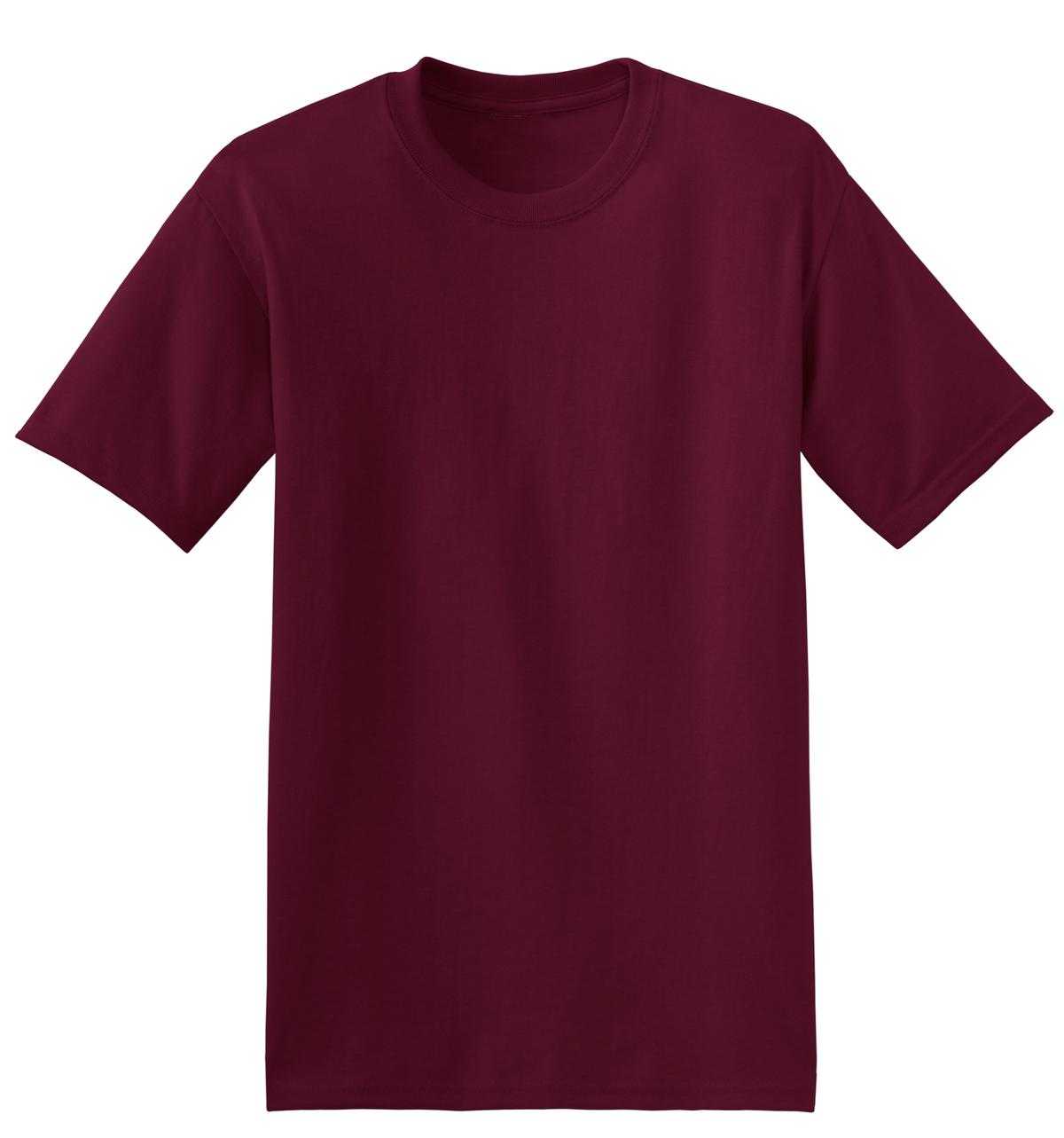 Hanes 5170 Ecosmart 50/50 Cotton/Poly T-Shirt - Maroon - HIT a Double