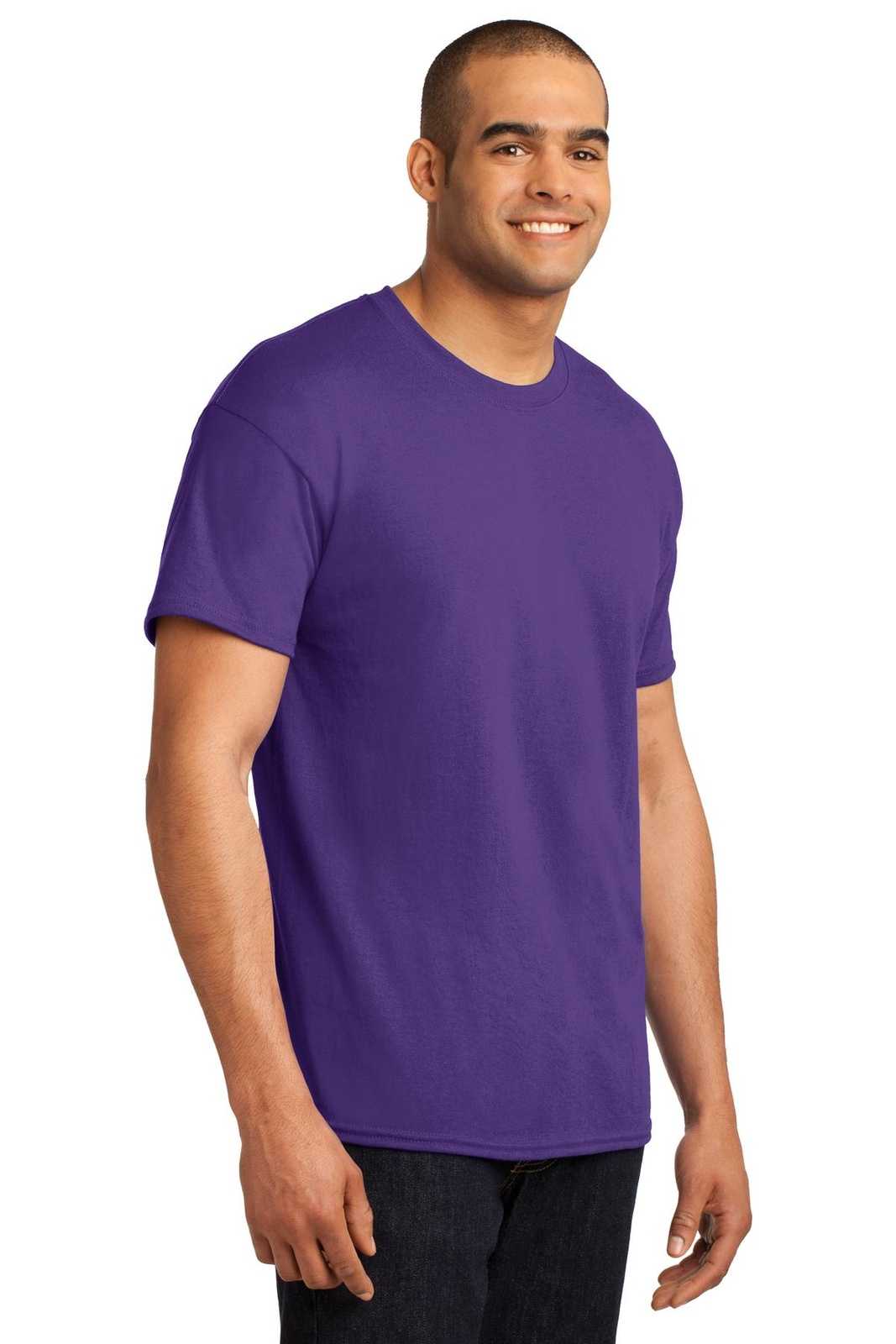 Hanes 5170 Ecosmart 50/50 Cotton/Poly T-Shirt - Purple - HIT a Double
