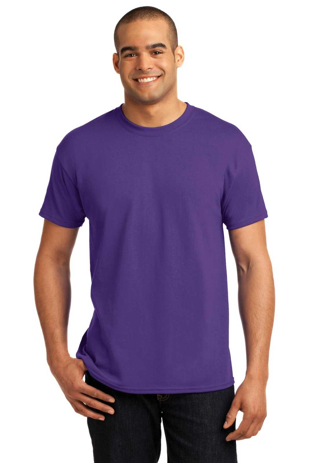 Hanes 5170 Ecosmart 50/50 Cotton/Poly T-Shirt - Purple - HIT a Double