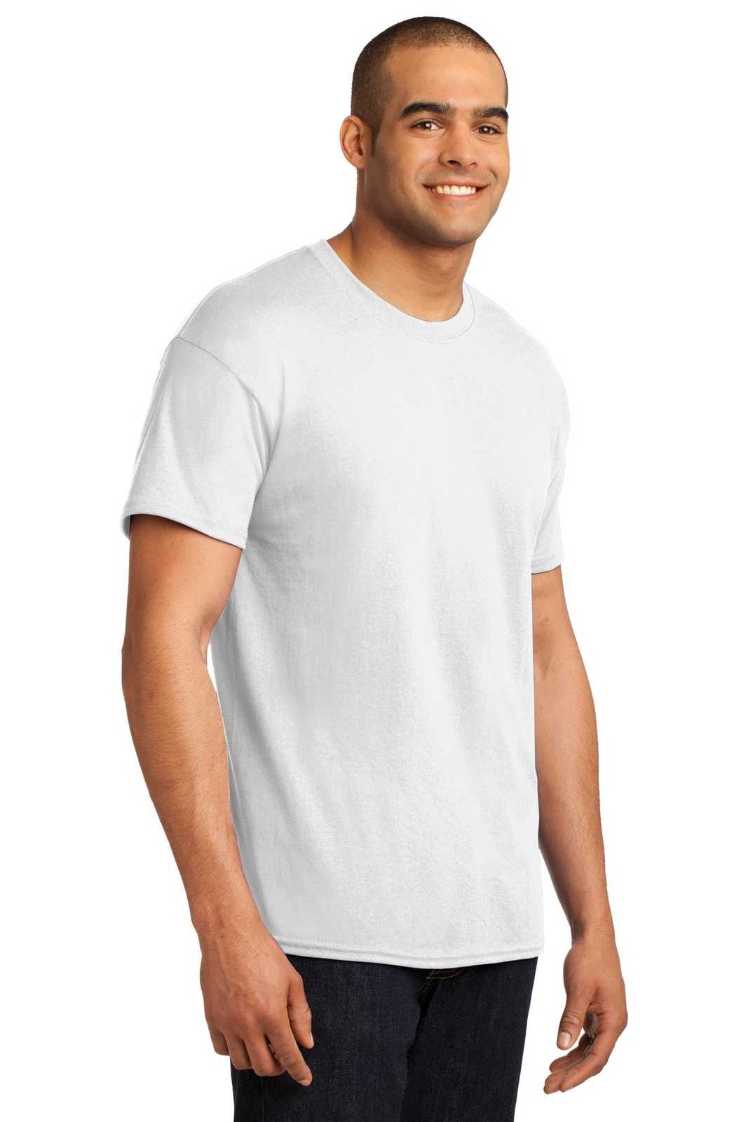 Hanes 5170 Ecosmart 50/50 Cotton/Poly T-Shirt - White - HIT a Double